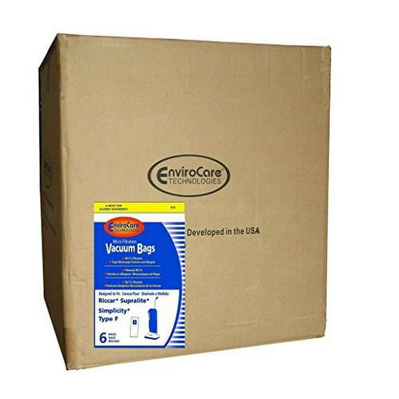 1 Case (25 Pkgs) Riccar & Simplicity Type F Canister Vacuum Cleaner Bag Replacem
