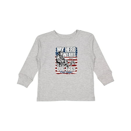 

Inktastic Military Proud Daughter Hero Wears Dog Tags Girls Gift Toddler Toddler Girl Long Sleeve T-Shirt