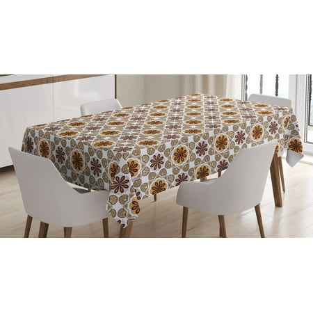 

Traditional Tablecloth Middle East Floral Boho Arabesque Influences Oriental Lace Damask Illustration Rectangular Table Cover for Dining Room Kitchen 60 X 90 Inches Multicolor by Ambesonne