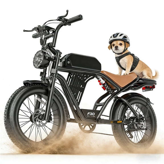 AZHAR Electric Mountain Bike for Adults, 20" Fat Tire, 48V 20Ah Battery, 2500W Peak Motor, 32MPH, UL2849 Certified Off-Road E-Bike