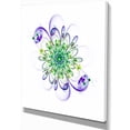 thumbnail image 2 of Fascinating Green Purple Fractal Flower - Floral Canvas Art Print, 2 of 3