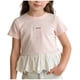 thumbnail image 2 of Blusas y camisas de manga corta con cuello redondo Camiseta de niña Camiseta de verano con cuello redondo y apliques de encaje con volantes Camiseta de manga corta Falda superior Camisa de capa base C, 2 of 6