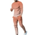 thumbnail image 2 of Wavsuf Sweatsuits 2pcs Sets Mens Jogger Set Long Tight Shirt Sweatshirt and Sweatpants Orange Size 4XL, 2 of 7
