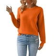 thumbnail image 6 of Chuancc Crewneck Fall Sweatshirts for Women,Women Turtleneck Long Sleeve Womens Basic Long Sleeve Tops Long Sleeve Business Casual Tops Crew Neck Long Sleeve Tops for Women B-Orange XL, 6 of 9