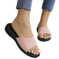 thumbnail image 7 of Xfvqtps Slide Sandals Women Micro Wedge Low Heel Open Toe Suede Soft Sole Comfortable Non Slip Breathable Summer Beach Sandals Pink, 7 of 7
