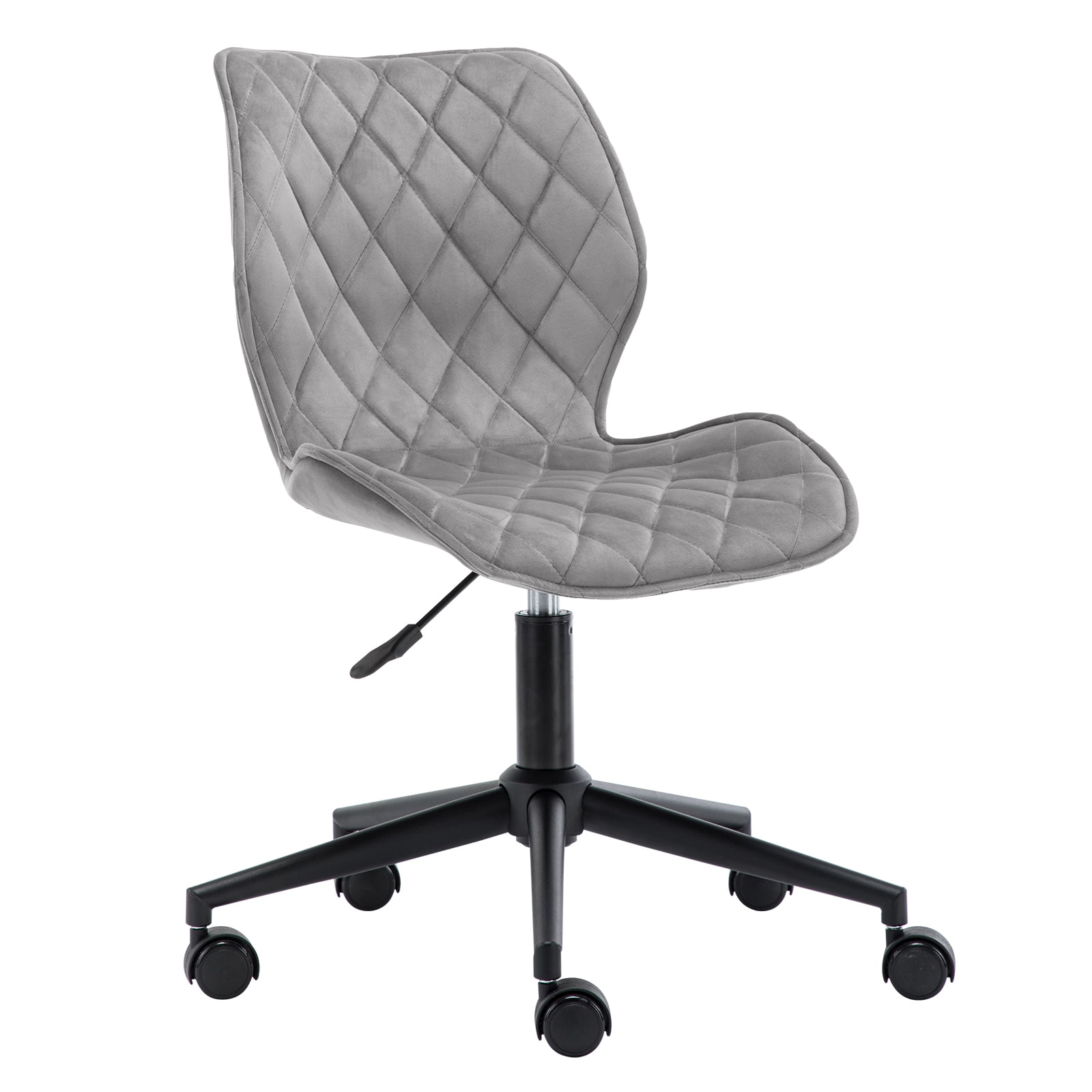 Swivel Velvet Office Chair Home Computer Desk Chair Ergonomic Adjustable Grey UK 