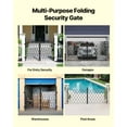thumbnail image 6 of VEVOR Double Folding Security Gate, Lockable Scissor Gate with 360° Swivel Casters, Outdoor Barricade Steel Retractable Gates, for Entry Security, Garage, Warehouse & Pool, 145.67 x 63.19 in (W x H), 6 of 9