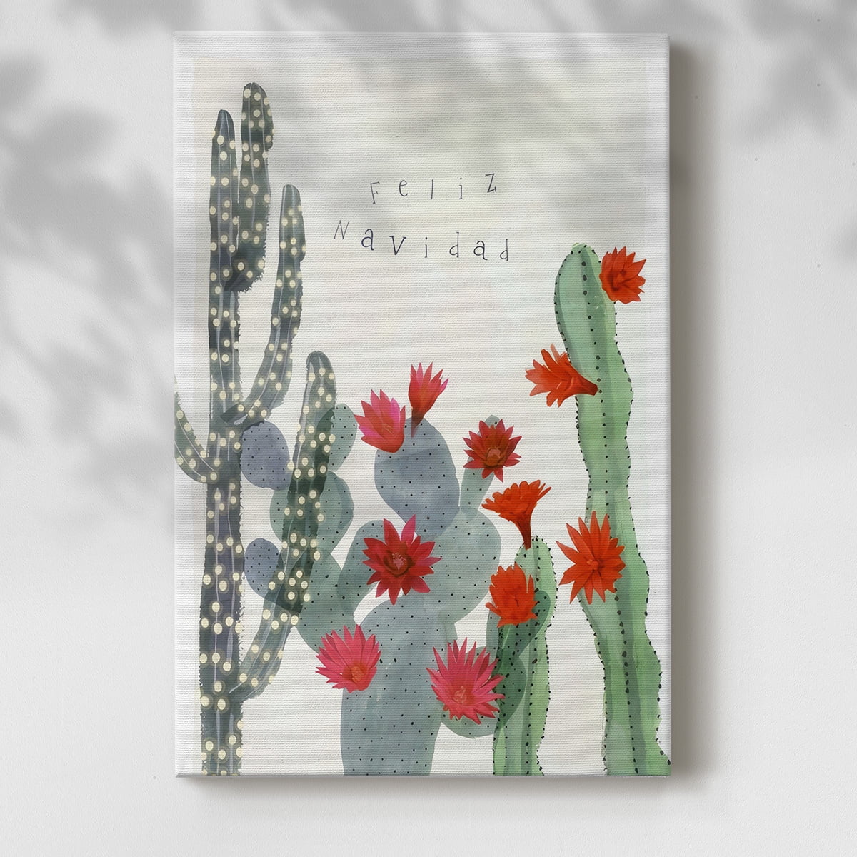Desert Christmas Cactus II- Gallery Wrapped Canvas