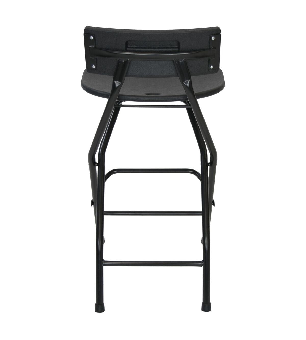 Folding Bar Stool with Backrest - Black