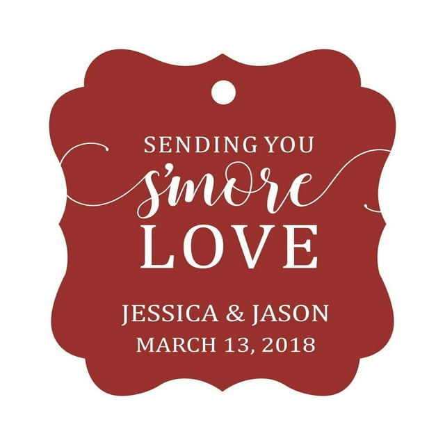 Darling Souvenir Personnalisé Suspendre Tags Vous Envoyant Plus d'Amour Faveur Cadeau Tags Personnalisé Fantaisie Bonbonniere Étiquette-Bordeaux-50 Tags