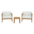thumbnail image 2 of Modway Bayport 3 Piece Outdoor Patio Teak Set in Natural White, 2 of 7