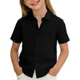 thumbnail image 6 of Ruyang Toddler Boys Cotton Linen Tops Solid Baggy Button Down Lapel Shirt Summer Breathable Casual Beach Vacation Tops, 6 of 8