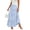 Light Blue, variant on Qiopertar Women's A-Line Skirts Elastic Waist Long Maxi Skirts Solid Color Casual Loose Comfy Flowy Pleated Midi Skirts, Light Blue XL
