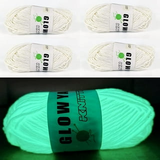 5 Pcs Glow in The Dark Yarn, Sewing Supplies,50m (55yd )for Crocheting for DIY Arts, Crafts & Sewing Beginners Glow in The Dark Party (Light Green)