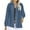 Blue, variant on AOOCHASLIY Women Winter Coat Women's Solid Color Loose Button Long Sleeve Cardigan Casual Top Shirt