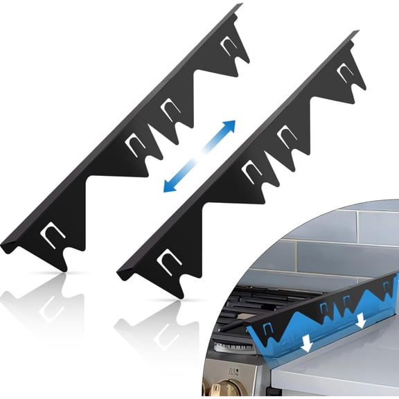 2Pcs Stainless Steel Stove Gap Covers, Stove Gap Filler for Kitchen, Adjustable Length 13.8" to 27.5"