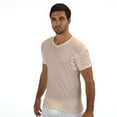 thumbnail image 4 of Men's 100% Cotton Undershirt Regular Fit V-Neck with Sweat-Proof, Absorbent, Integrated Underarm Shields, 4 of 6