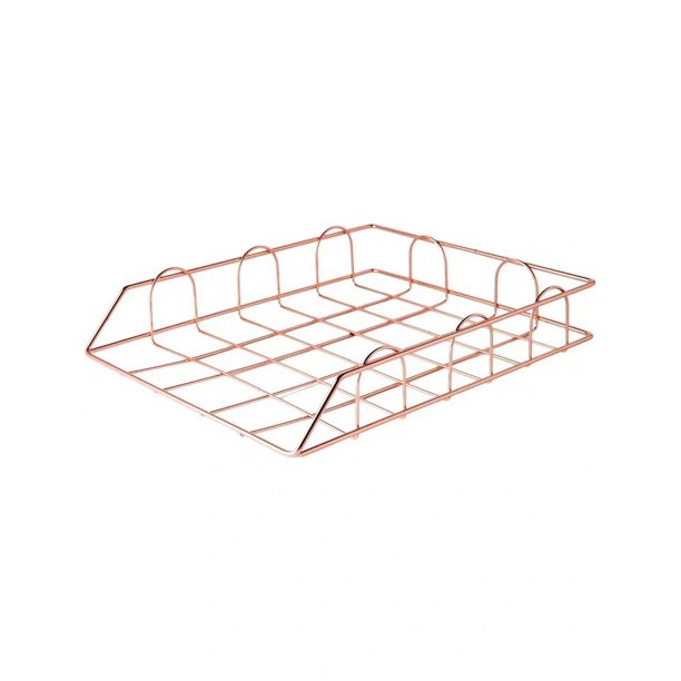Organizador de archivos de metal de hierro A4, organizador de archivos de oficina, carpeta superpuesta azul, almacenamiento azul, moderno y práctico