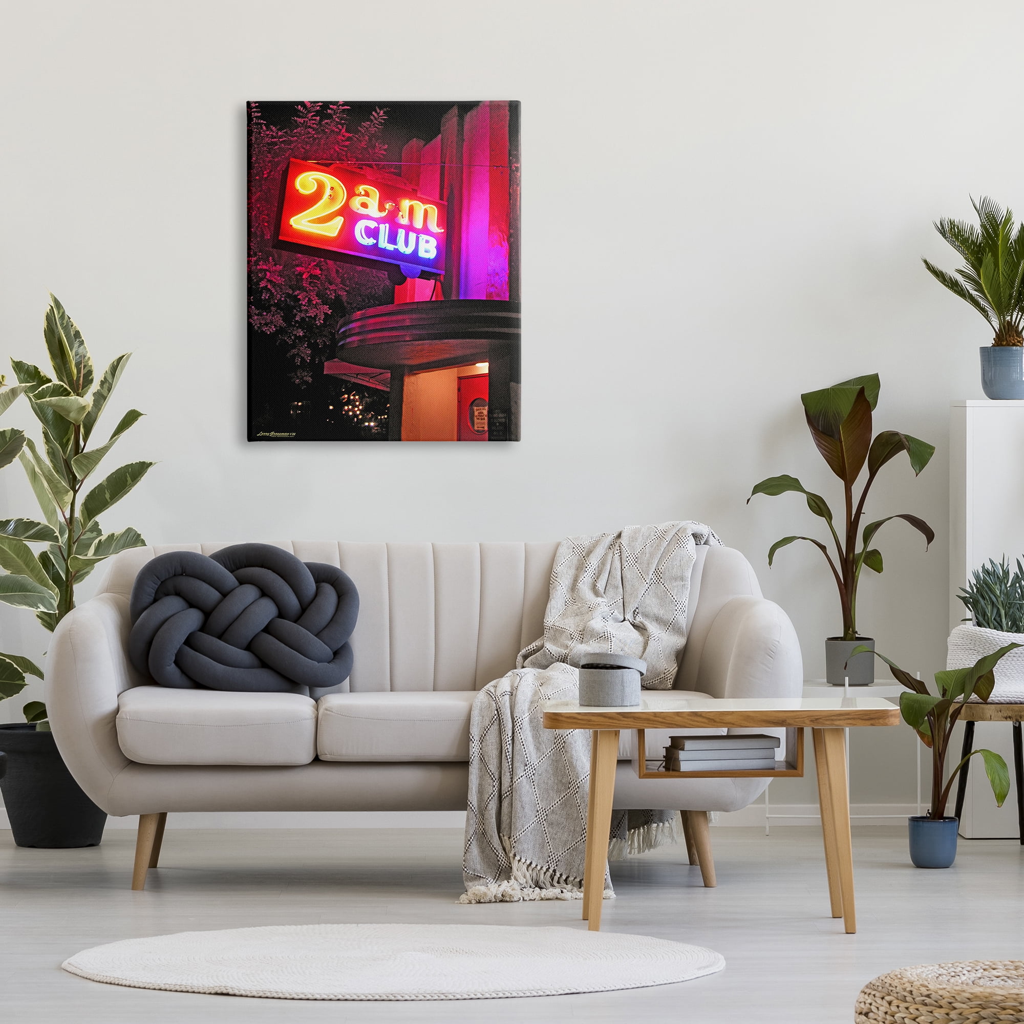 Stupell Industries Urban 2am Club Sign Travel & Places Photography Gallery Wrapped Canvas Art Print Wall Art, 30 x 40