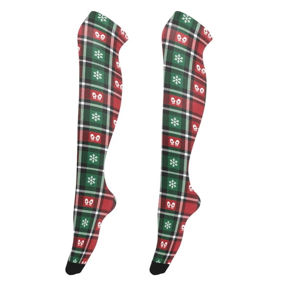 Checkered High Thigh Socks Over Knee Thin Tights Long Stocking for Women Leg Warmer