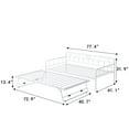 thumbnail image 5 of UHOMEPRO Metal Twin Daybed with Trundle Included, Adjustable Daybed with Pop Up Twin Folding Trundle, Sofa Bed Frame with Adjustable Trundle Steel for Living Room Bedroom Guest Room, White, 5 of 12