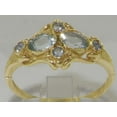thumbnail image 3 of British Made 14k Yellow Gold Real Genuine Aquamarine Womens Band Ring - Size 7, 3 of 6