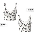 thumbnail image 5 of Haiem Funny Chicken Pattern Womens Sports Bra - U Neck Padded Low Impact Yoga Bra Workout Crop Top Gym Moisture-Wicking Workout Vest -Small, 5 of 9