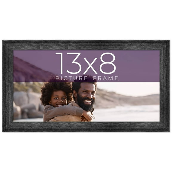 13x8 Frame Black Real Wood Picture Frame Width 1.5 inches | Interior Frame Depth 0.5 inches | Barn