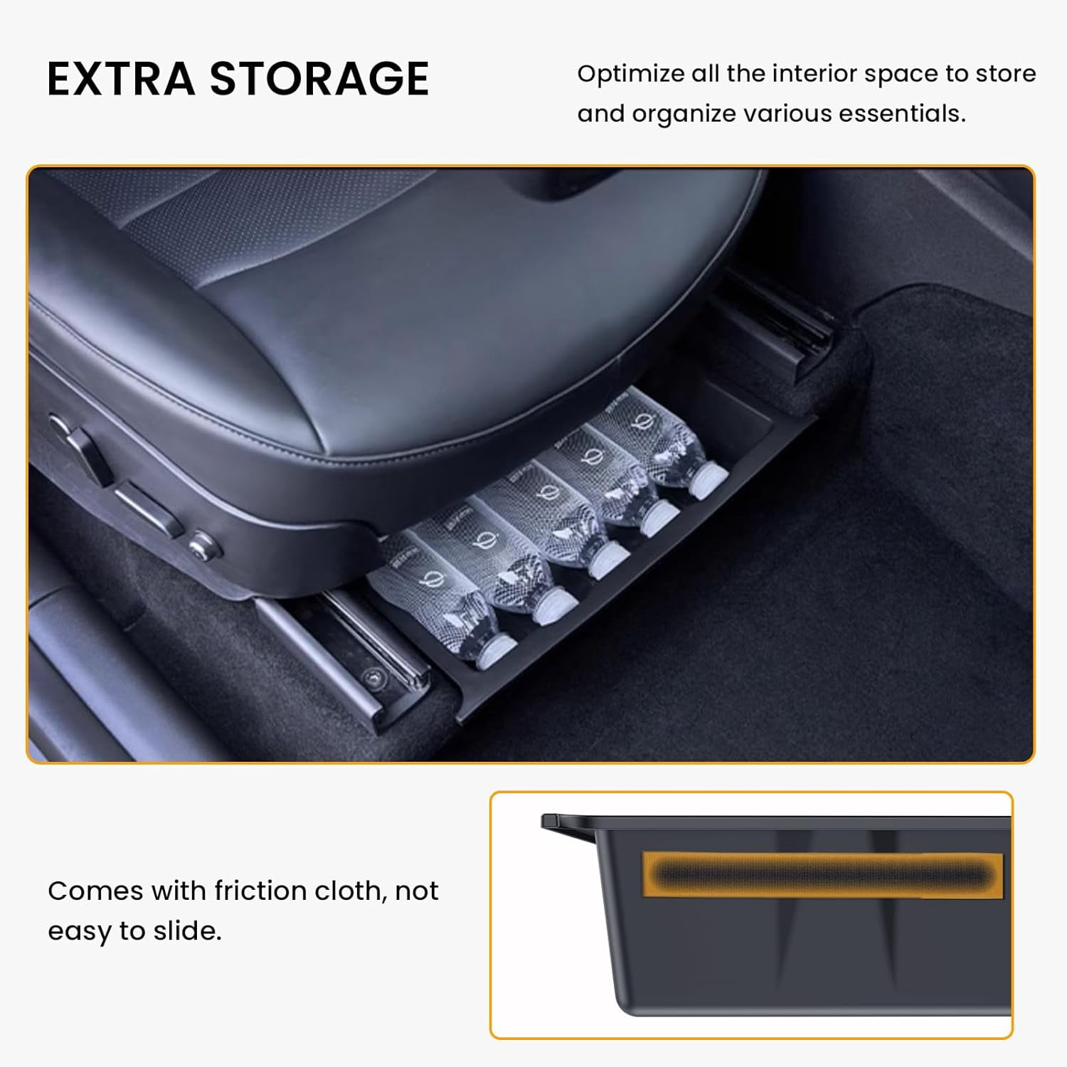 4PCS Center Console Organizer Tray for Tesla Model Y Juniper Accessories 2025, Center Console Storage Tray Armrest Hidden Box Orgainzer and Underseat Storage Tray for New Model Y