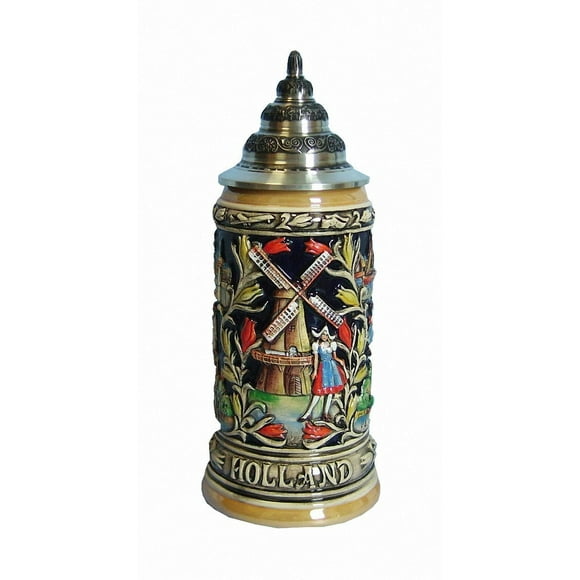 German Beer Stein Holland Panorama Stein 0.75 liter tankard, beer mug