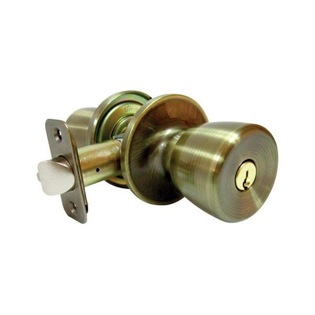 Faultless 5002035 Tulip Antique Brass Metal Entry Knobs - 3 Grade Right Handed