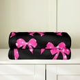 thumbnail image 2 of Erosebridal Pink Black Bow Plush Throw Blanket 30"x40" Kawaii Cute Bowknot Blanket Room Decor Dreamy Princess Bow Flannel Fleece Blanket, 2 of 5