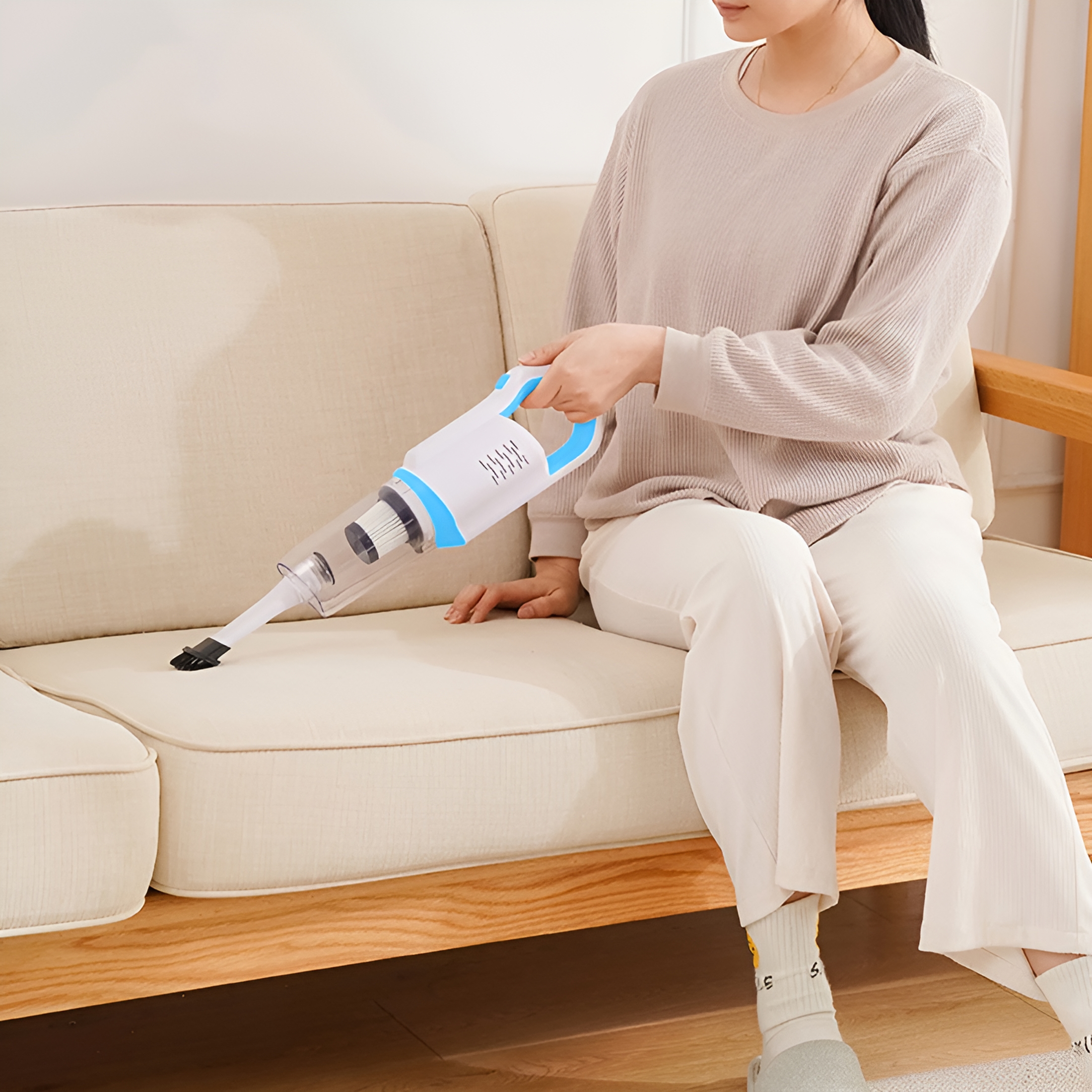 CURYMAY 2026 New Household Stick Vacuum Cordless,Handheld Vacuum Portable Rechargeable with 30Min Runtime & 8.5Kpa Suction,120W Power Vacuum Cleaner for Home Carpet Hardwood,1Pc,Blue,42.1"X8.3"X2.9"