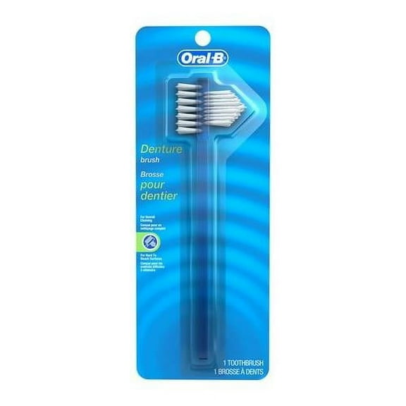 5 Pack Oral-B Denture Brush Dual Head Large Easy-Grip Handle 1 Each
