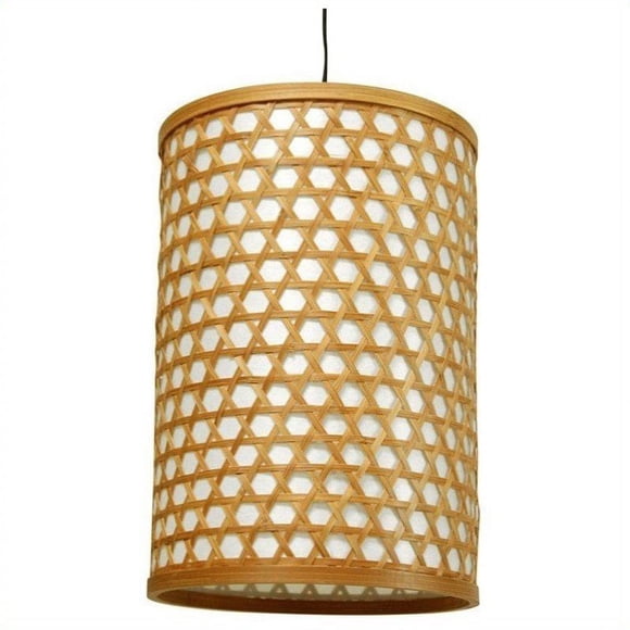 Oriental Furniture Lanterne Suspendue Desu Lattice 12 Pouces en Naturel