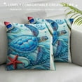 thumbnail image 3 of Wuche Ocean Theme Summer Pillow Covers  Blue Sea Turtle Beach Pattern Soft Linen Throw Pillow Cover Cushion Case for Couch Sofa Living Room Indoor Outdoor Home Decor Multiple specifications, 3 of 5