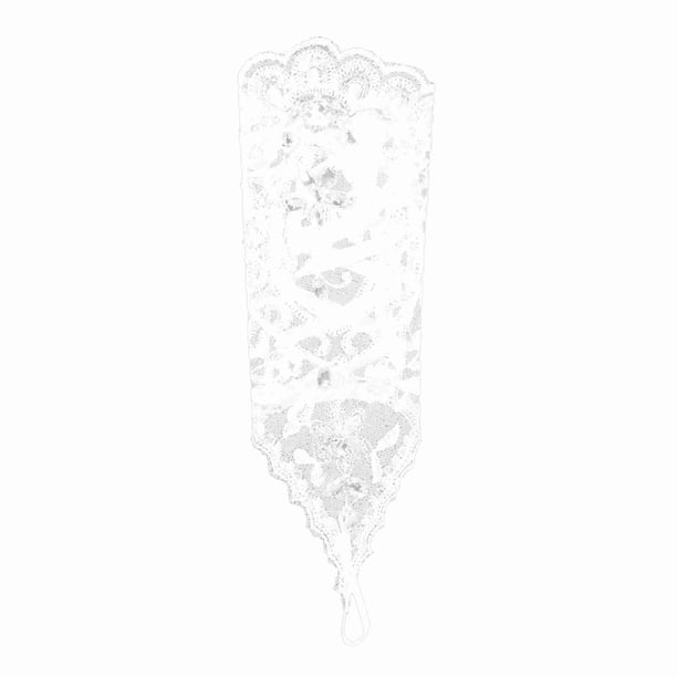 Guantes sin dedos sexys de estilo retro con encaje de marfil y flores para novia con diamantes de imitación para boda en color blanco