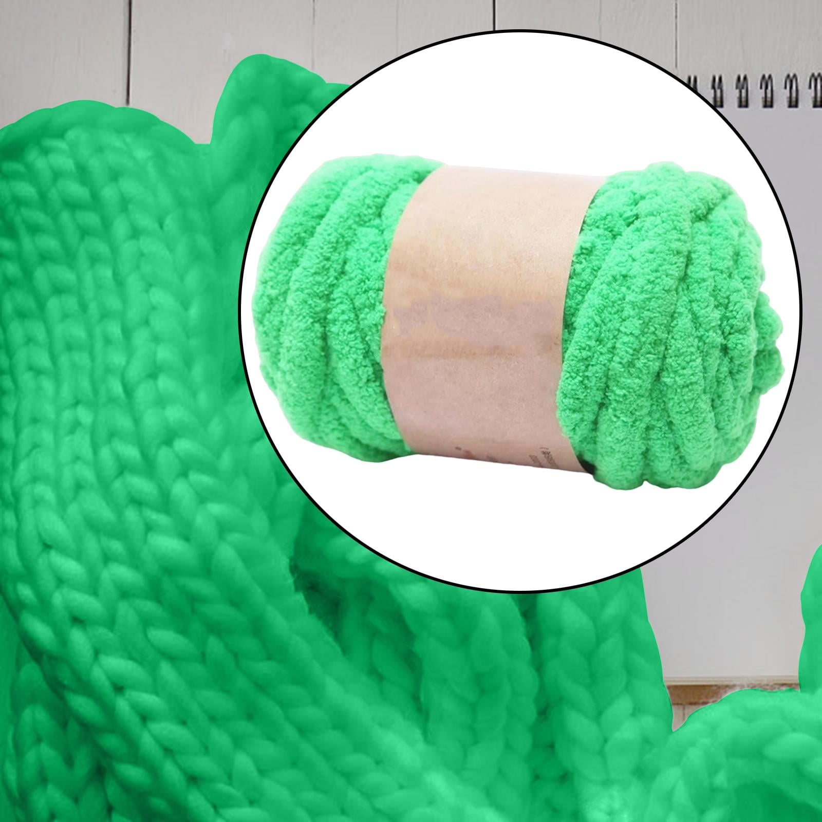 Chunky Wool Yarn Jumbo Tubular Yarn DIY Filling Hand Knitting Arm Knit Yarn Weight Yarn Bulky Yarn for Cushion Crochet Throw Pet Bed Hats green