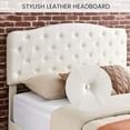 thumbnail image 5 of Yartaka Full Size Platform Bed Frame, Fabric Upholstered Bed Frame with Diamond Button Tufted Headboard, Adjustable Headboard, Wood Slat Support, Mattress Foundation, White, 5 of 9