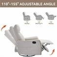 thumbnail image 3 of Leumius Recliner Chair with Massage and Heat,360° Manual Swivel Rocker Chair for Adults,Upholstered Fabric Glider Recliner Nursery Chair with Side Pockets for Living Room,Beige, 3 of 9