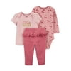 Child of Mine by Carter's Baby Girl Outfit Long Sleeve Bodysuit, T-shirt & Pants, 3-Piece Set