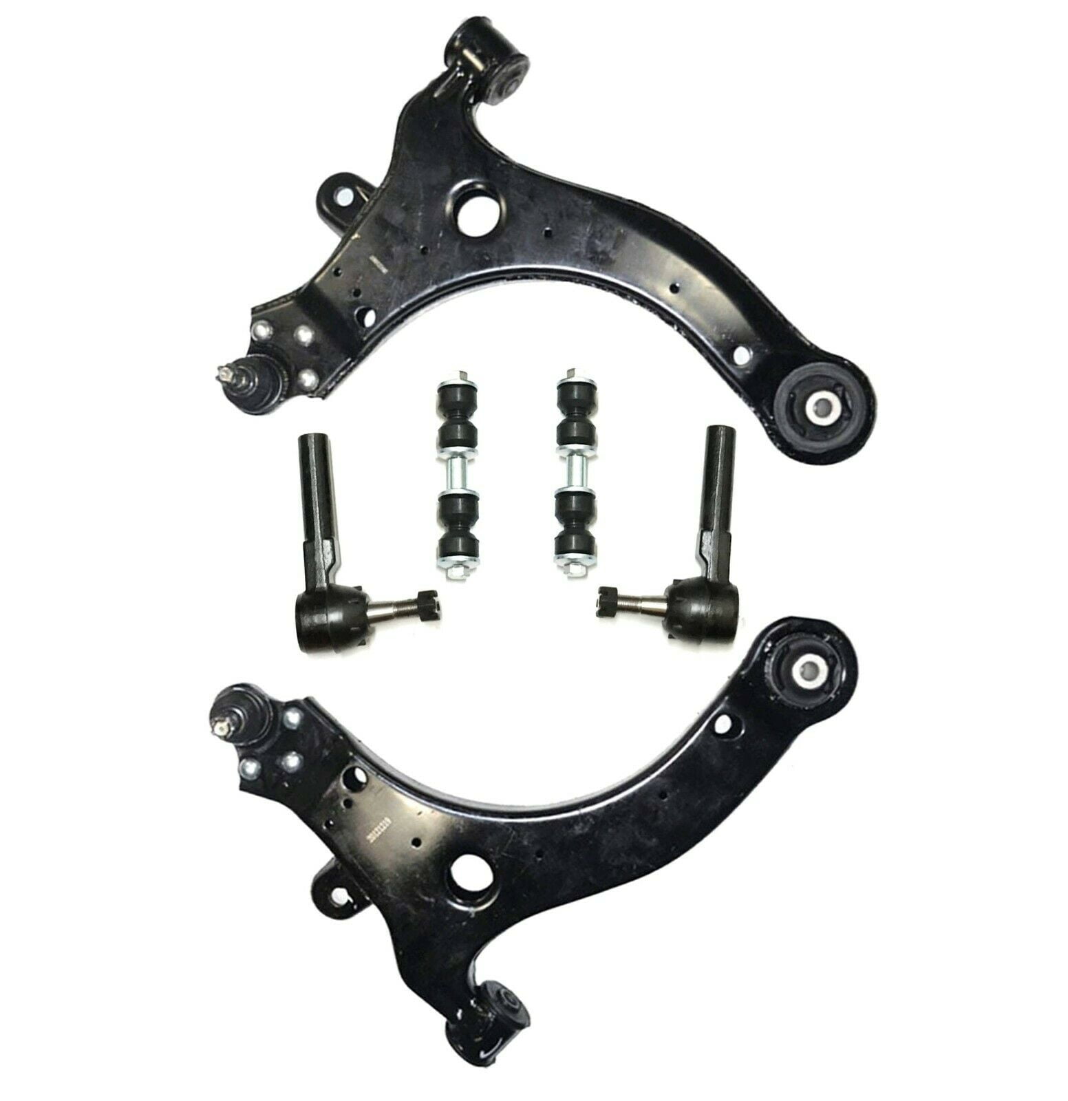 6 Pc Front Suspension Tie Rod Outer Sway Bar Link Lower Control Arm