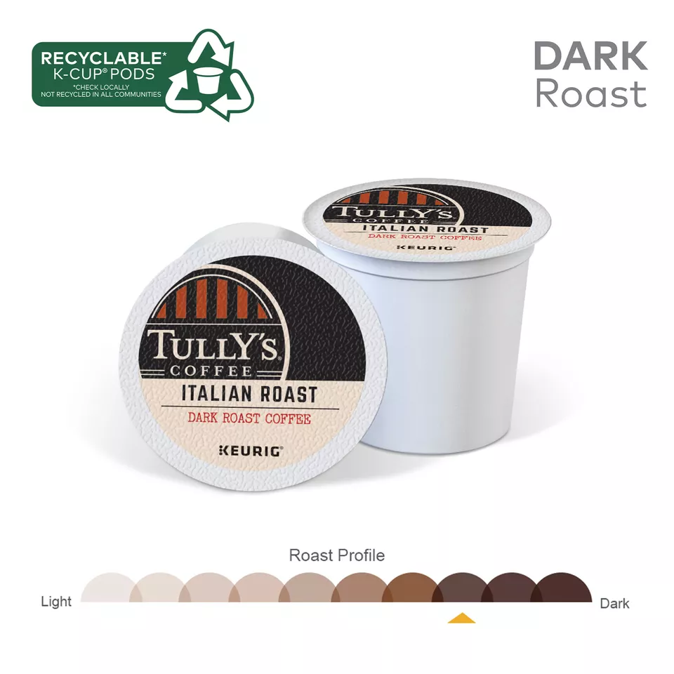 Tully's Coffee Italian Roast, 72 K-Cup Pod, Dark Roast