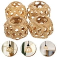 thumbnail image 4 of Howish woven lantern 4pcs Rattan Woven Pendant Lamp Shades for Hanging Ceiling Wall Floor Lamp(2.76"X2.76"X2.09"), 4 of 8