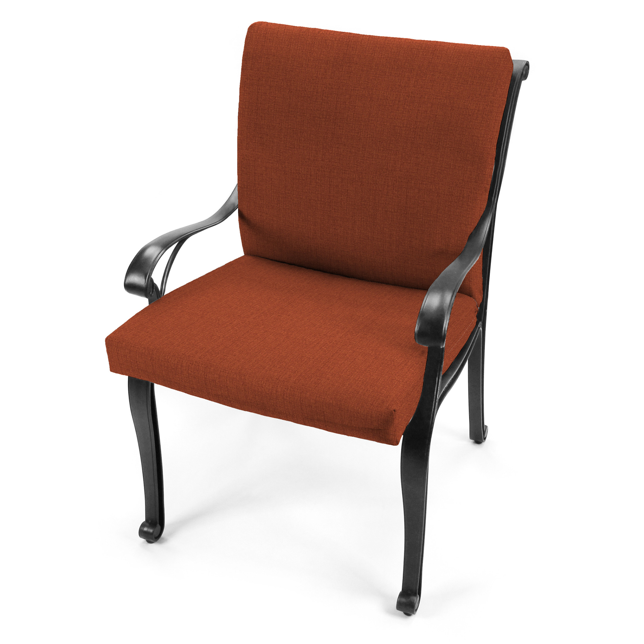 Jordan Manufacturing 44" x 21" McHusk Brick Red Crosshatch Rectangular Outdoor Chair Cushion with Ties and Hanger Loop