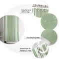 thumbnail image 5 of Extra Long Shower Curtain 72x96 Inch, Sage Green Shower Curtain Waterproof Bathroom Decor Farmhouse Sage Green White Striped Fabric Bath Curtain Set Accessories with Hooks, 5 of 6