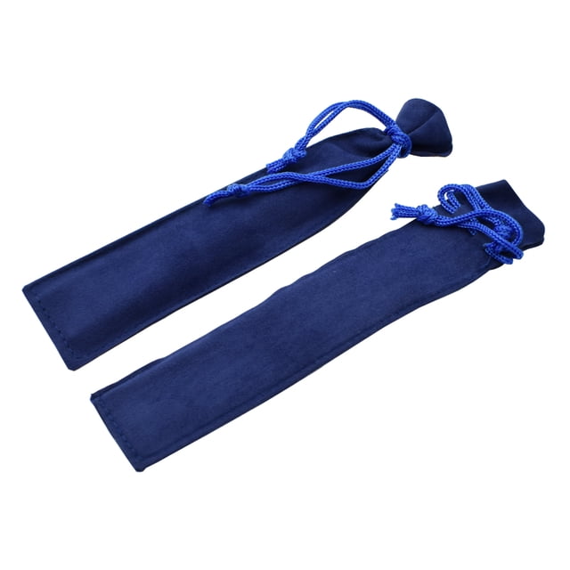 20 Pieces/Lot Velvet Drawstring Pen Bag Pouch Small Cloth Pencil Case For One Pen Storage Black Blue Gray Pink Red Color Gift Blue