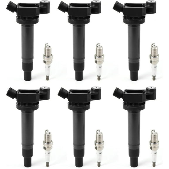 POLARPRA 6PCS UF267 Ignition Coil Pack & 99917022790 Iridium Spark Plug Compatible with Lexus ES300 RX300 for Toyot-a Camry Sienna Avalon Highlander 1999-2006 3.0L 3.0 V6