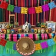 thumbnail image 4 of Colorful Mexican Party Rectangle Banner Decorations Papel Picado Banners Felt Day of the Dead Rainbow Banner Fiesta Birthday Baby Shower Party Decorations Dia De Los Muertos Decor Cinco de Mayo Flags, 4 of 7