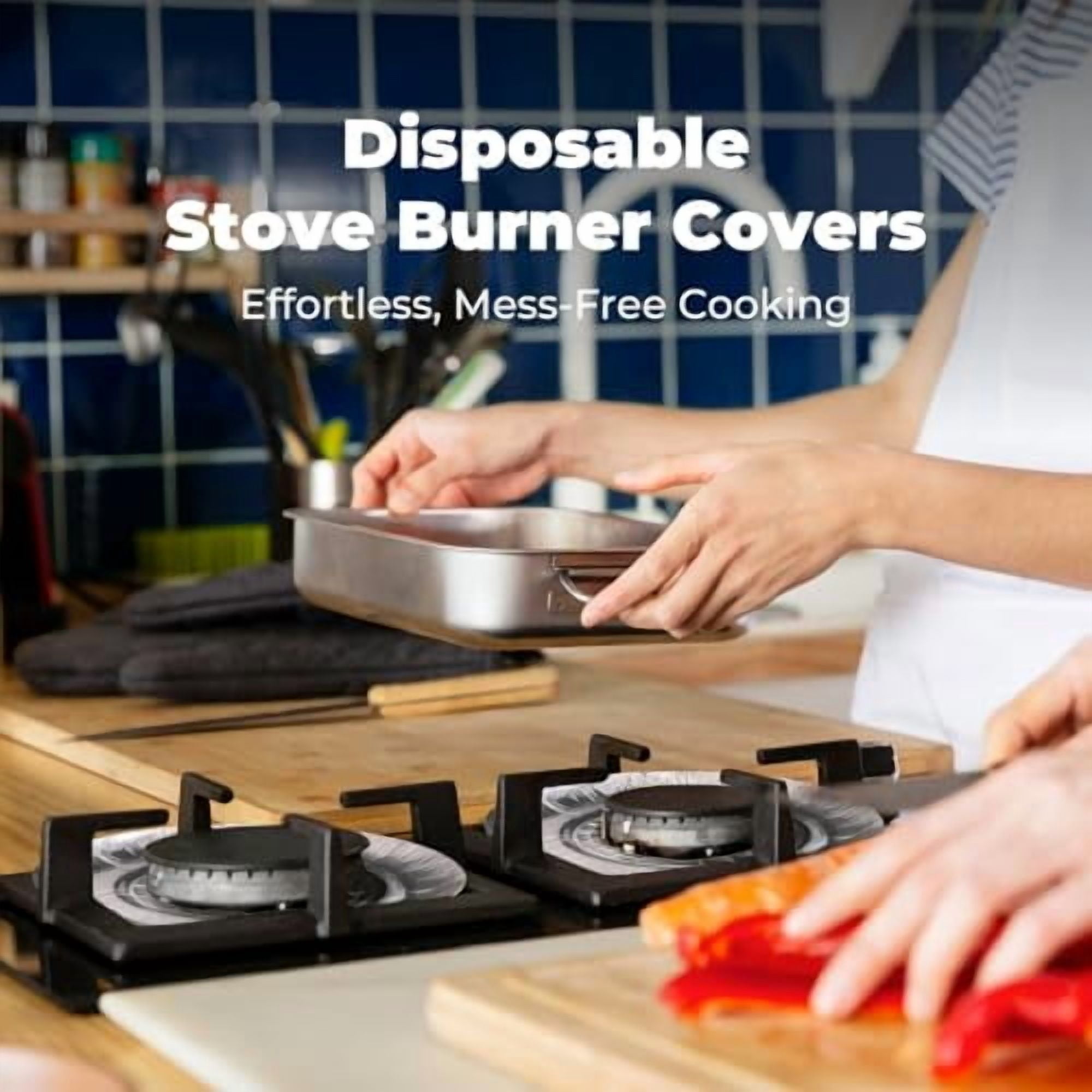 FMP Brands [75 Pack] Aluminum Foil Stove Burner Covers 7.5 Inch - Disposable Round Liner for Kitchen Stovetop, Electric Stoves Bib Liners, Cooktop Replacement Guard, and Gas Range Protectors